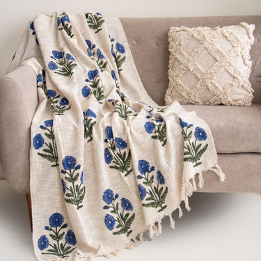 Boota Floral Printed Sofa Woven Throw Online