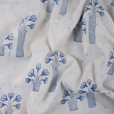 Boota Indigo Blue Cotton Hand Block Print Fabric