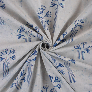 Boota Indigo Blue Cotton Hand Block Print Fabric