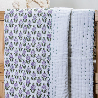Booti Floral Printed Cotton Kantha Baby Blankets