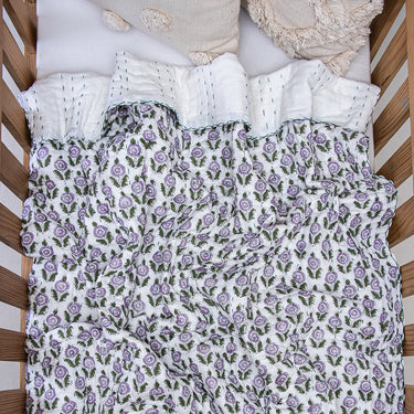 Booti Floral Printed Cotton Kantha Baby Blankets
