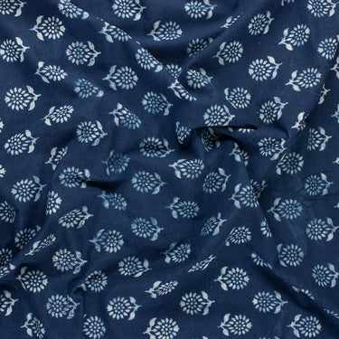 Booti Hand Block Print Indigo Fabric