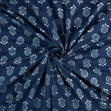 Booti Hand Block Print Indigo Fabric