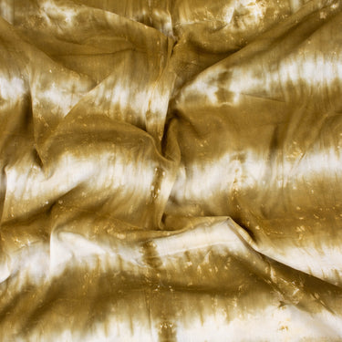 Brown And White Pure Cotton Tie Dye Shibori Fabric