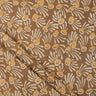 Brown Cotton Hand Block Printed Floral Dabu Running Fabric