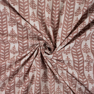 Brown Dabu Kashish Hand Block Print Cotton Fabric