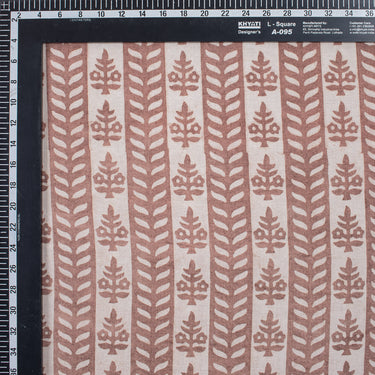 Brown Dabu Kashish Hand Block Print Cotton Fabric