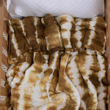Brown Hand Dyed Reversible Cotton Jaipuri Baby Blanket