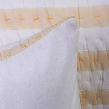 Brown Stripe Cotton Kantha Quilted Pillow Cover
