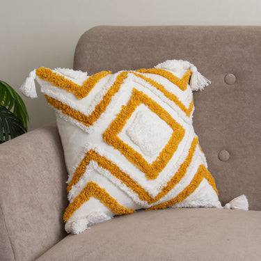 Slub Cotton Tufted Cushion Cover for Sofa