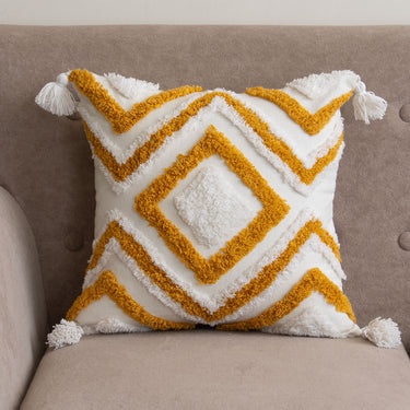 Slub Cotton Tufted Cushion Cover for Sofa