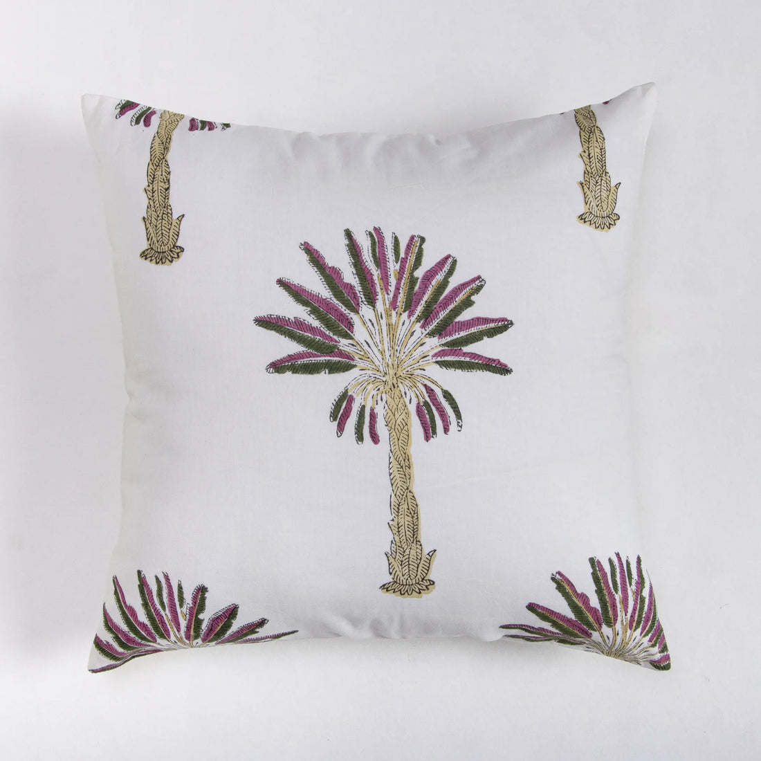 Palm Hand Block Printed Cotton Big Size Cushion Covers Online