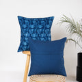 Blue Block Floral Print Reversible Sofa Cushion Cover Material Online