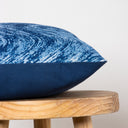 Blue Block Wave Printed Reversible Cotton Sofa Cushions Cover Online