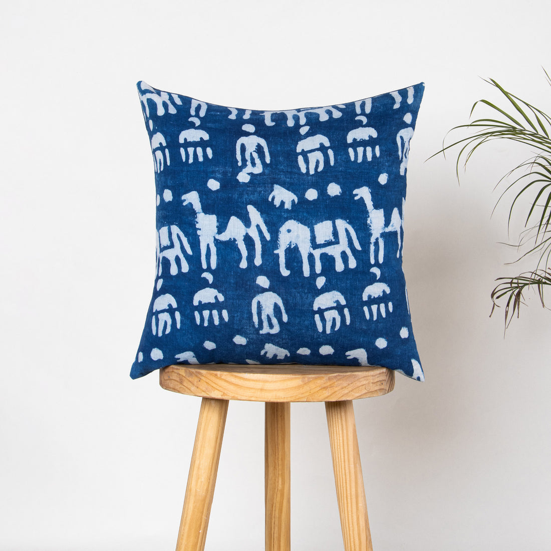 18x18 Cushion Covers Elephant Hand Block Printed Cotton Online