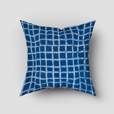 Blue Cushion Covers Geometrical Block Cotton Sofa Online