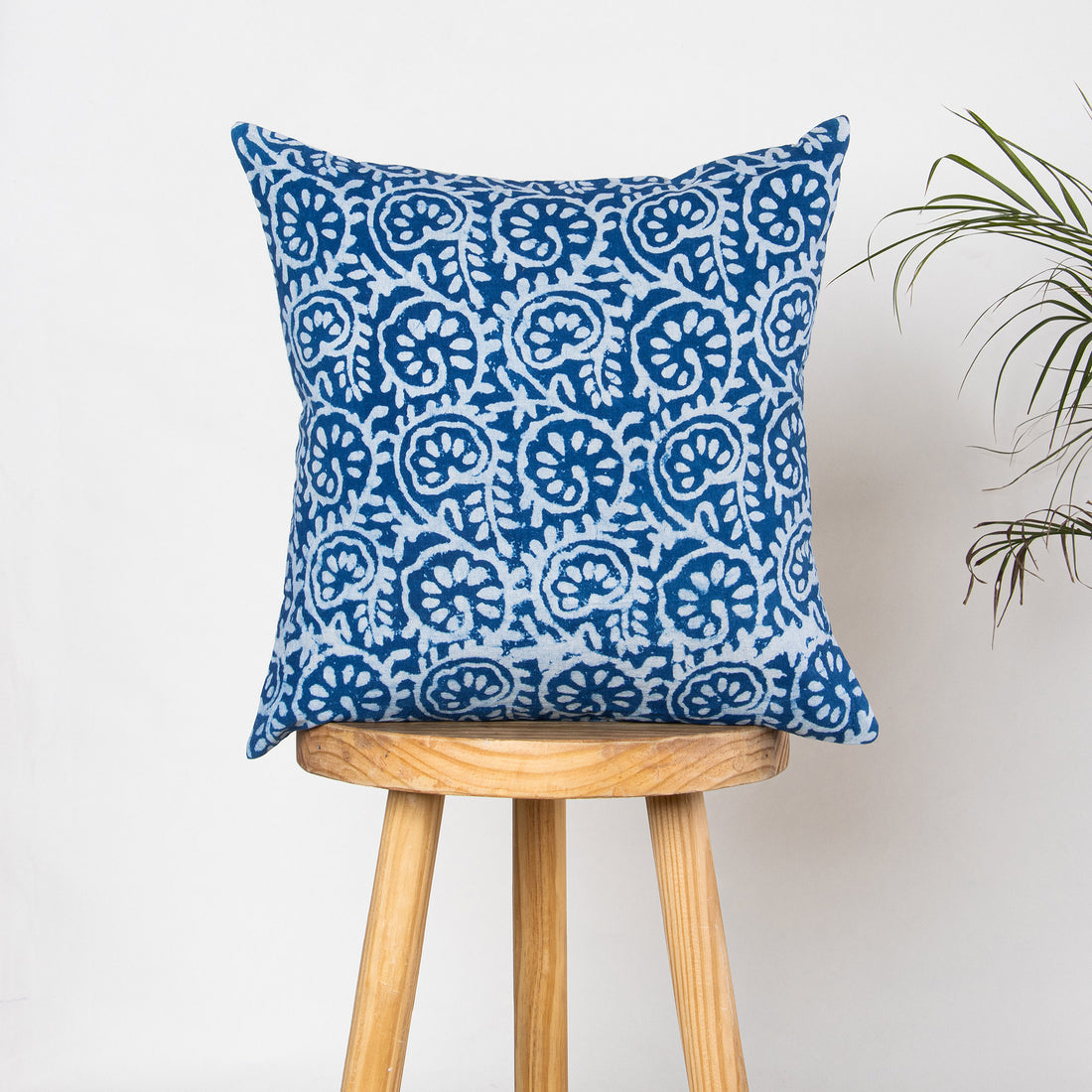 Hand Block Blue Printed Pure Cotton 24 by 24 Cushion Covers Online