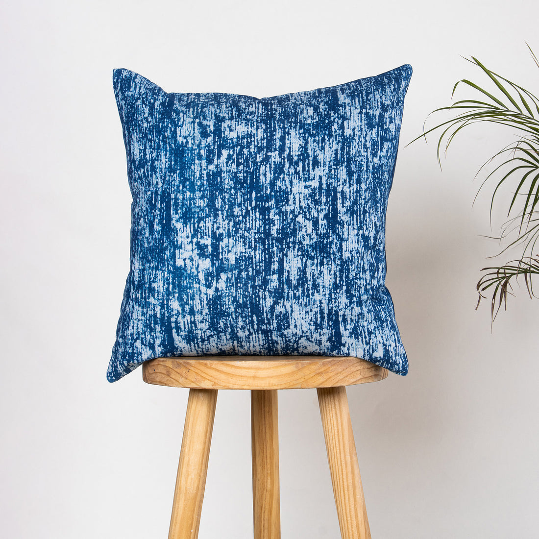 Blue Block Abstract Printed Cotton Cushion Cover 24x24 Online