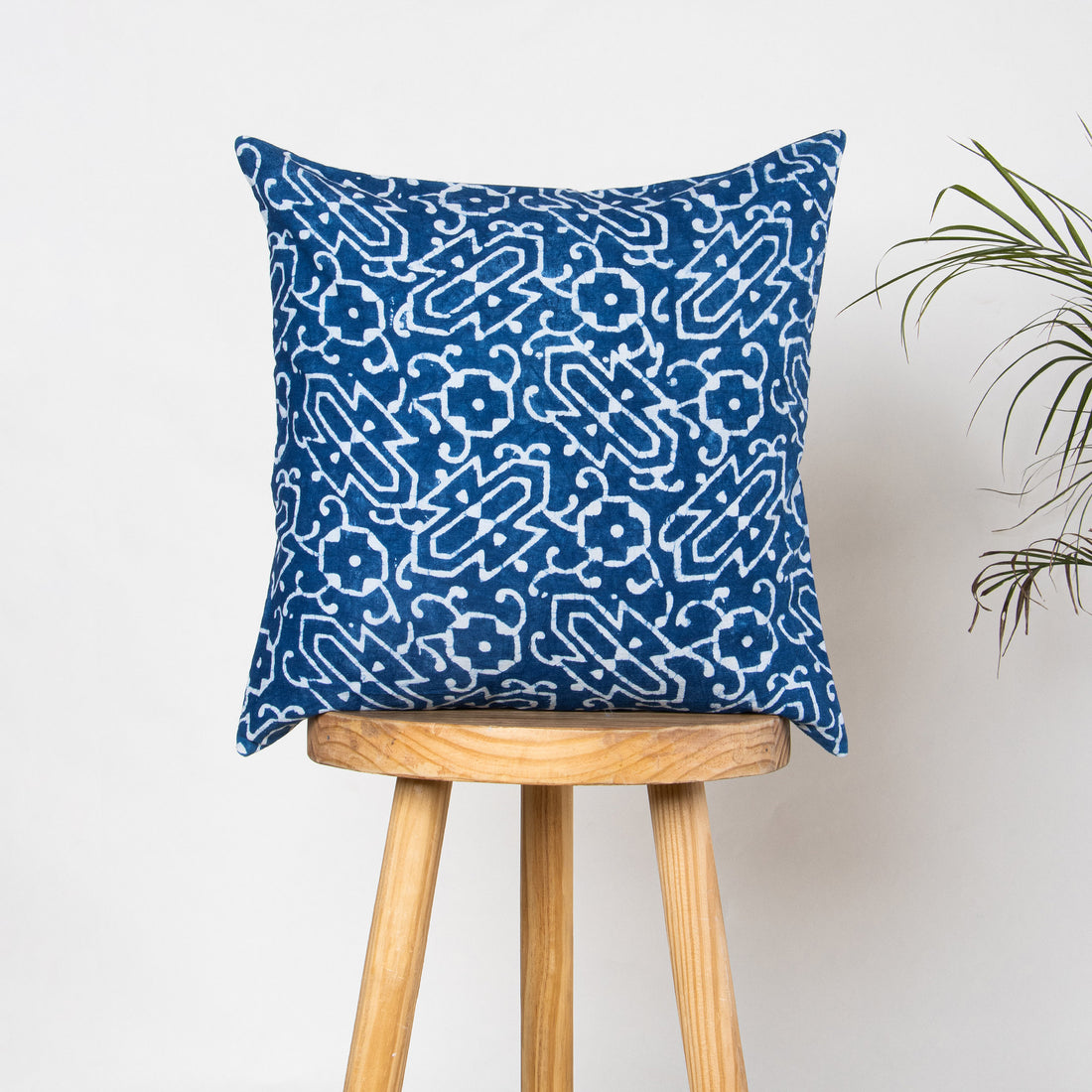Abstract Block Blue Print Cotton Cushion Cover Set of 5 & 6 Online