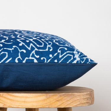 Abstract Block Blue Print Cotton Cushion Cover Set of 5 & 6 Online