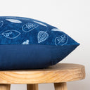 Hand Blue Leaf Block Print Cushions Cover Online