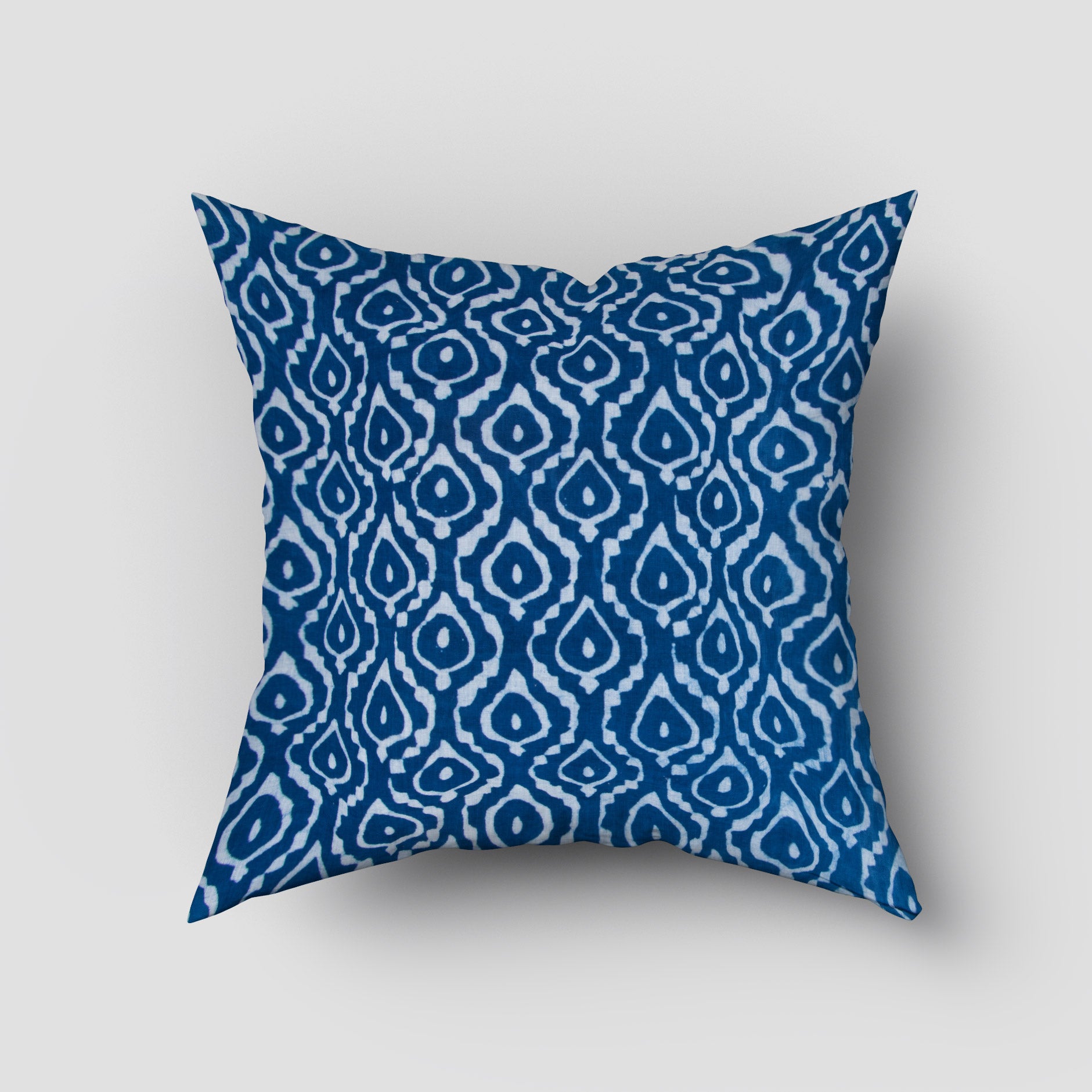 Custom Cushions Hand Block Indigo Blue Printed Cotton Online