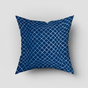 Blue 18 by 18 Cushion Covers Hand Block Indigo Geometrical Print