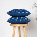 Hand Block Indigo Printed Cotton Cushion Set Of 5 Online