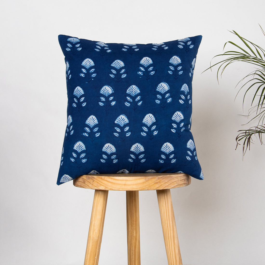 Luxury Cushion Covers Hand Block Indigo Floral Printed Cotton Online