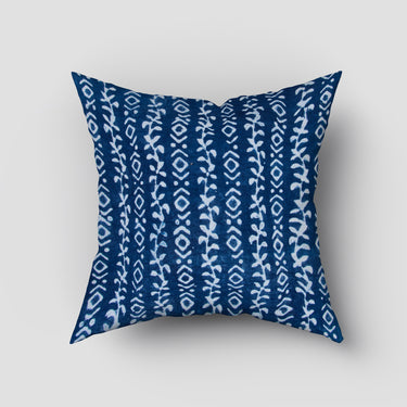 Silk Cushion Covers Hand Block Indigo Abstract Printed Cotton Online