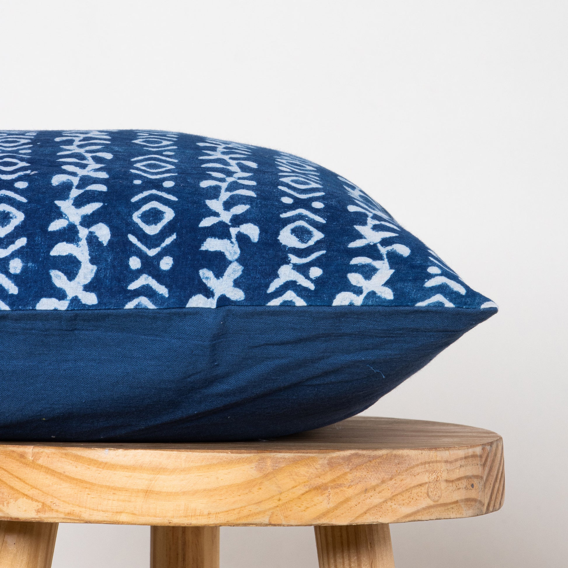 Silk Cushion Covers Hand Block Indigo Abstract Printed Cotton Online