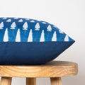 Hand Block Indigo Leaf Printed Cotton Cushion Covers Online