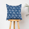 Indigo Blue Floral Printed Pure Cotton Cushion Covers Online