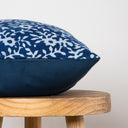 Indigo Blue Floral Printed Pure Cotton Cushion Covers Online