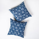 Indigo Blue Floral Printed Pure Cotton Cushion Covers Online