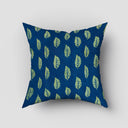 Indigo Green Cotton Leaf Block Print Cushion Covers Online