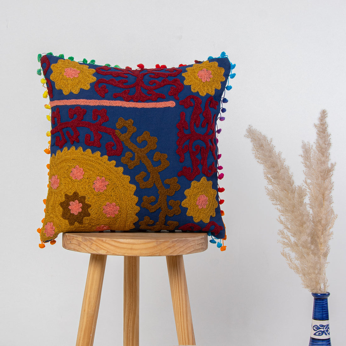 Luxury Cushion Cover: Rajasthani Style Embroidery