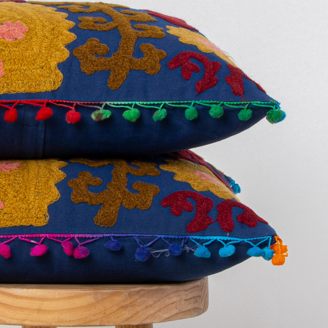 Luxury Cushion Cover: Rajasthani Style Embroidery