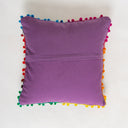 Cushion Cover 16x16 Cotton Embroidered Pom Pom