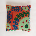 Embroidered Cushion Covers Organic Cotton Pom Pom