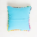 Cushion Cover Design: Sky Blue Cotton Embroidered Online