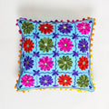 Sky Blue Rangoli Kashmiri Embroidered Cushion Covers