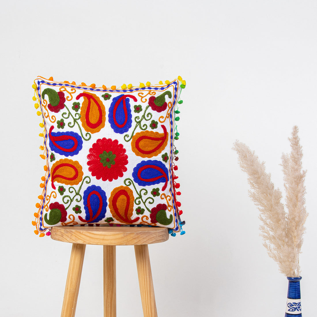 Embroidered Cotton Cushion Covers Online