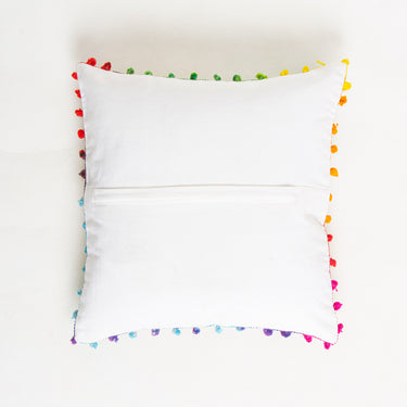 Cotton Hand Work Embroidered Cushion Cover 16x16