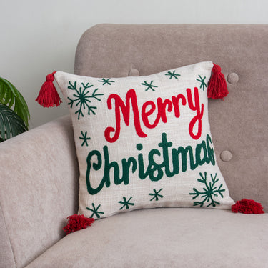 Premium Cotton Tufted Cushion Cover for Christmas