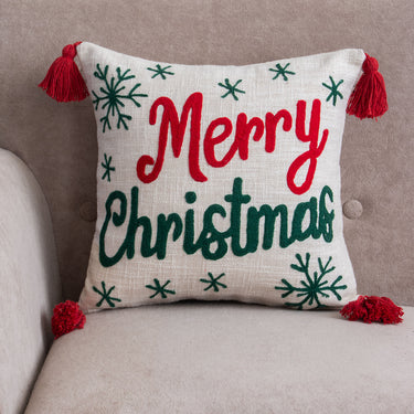 Premium Cotton Tufted Cushion Cover for Christmas