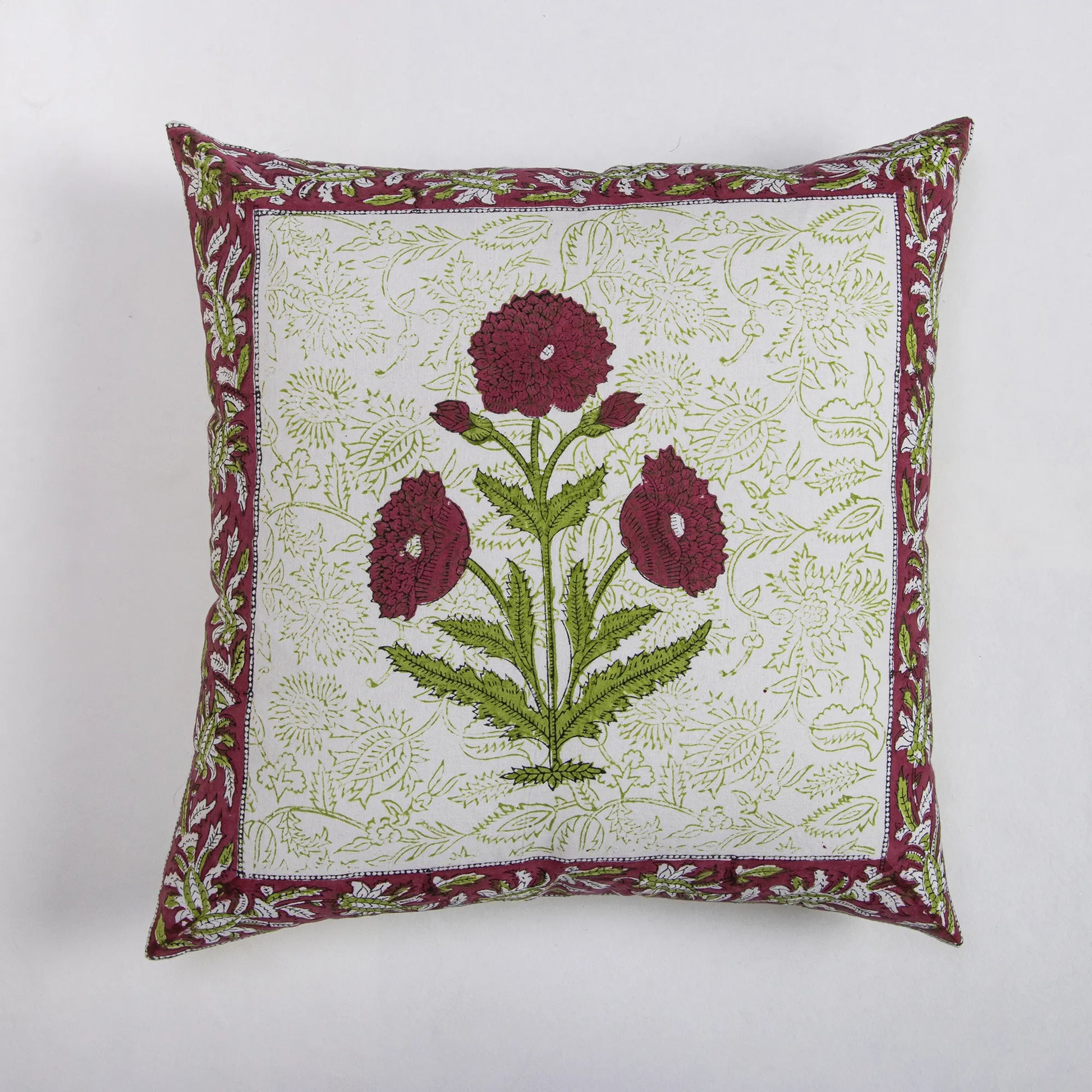 Block Print Cotton Luxury Cushion Cover Flower Design Online