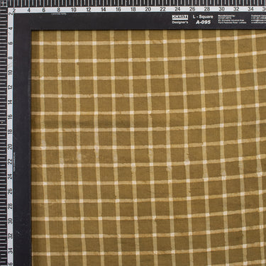 Checks Cotton Hand Block Printed Dabu Fabric