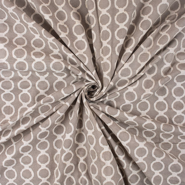 Circle Grey Dabu Kashish Cotton Hand Block Print Fabric