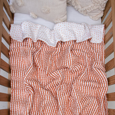 Cotton Baby Quilt Kantha Best Striped Block Printed